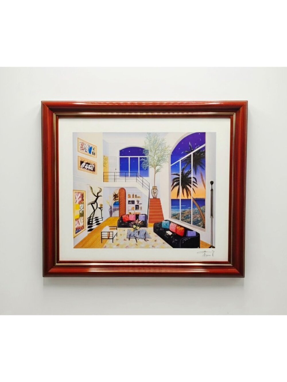Fanch Parkwest Interior Colorful Framed Print Of Modern Ocean View